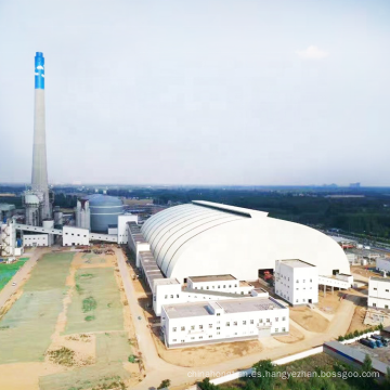 Design Xuzhou LF Diseño Galvanizado Acero Marco de acero Techo de almacenamiento de carbón Techo para la estructura del cobertizo de la planta de energía térmica